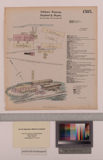 Schlosser Tannery, England och Bryan Tannery Station, Maryland, Hexamer General Surveys, 1880 av Ernest Hexamer