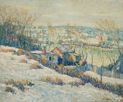 Upper Harlem River-Winter, ca 1915 (olja på duk) av Ernest Lawson
