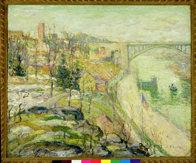 Washington Bridge, New York City, ca 1915-25 (olja på duk) av Ernest Lawson