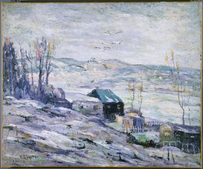 Blåsig dag, Bronx River av Ernest Lawson