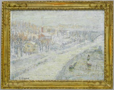 Vinterlandskap - Washington Bridge, c.1907-10 av Ernest Lawson