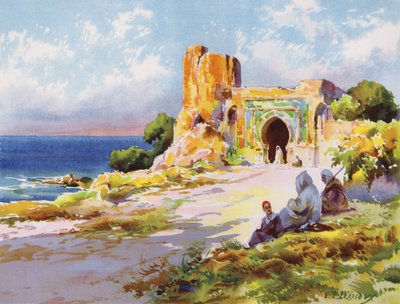 Omgivningarna i Rabat, Marocko (färg litho) av Ernest Louis Lessieux