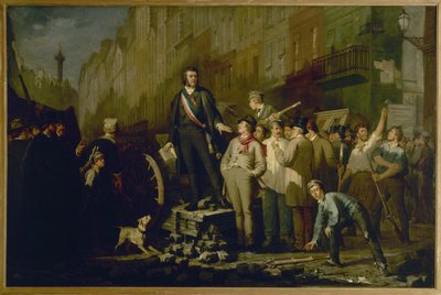 Alphonse Baudin (1811-1851) på barrikaden vid Faubourg Saint-Antoine den 3 december av Ernest Louis Pichio