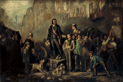 Alphonse Baudin (1811-51) på barrikaden av Faubourg Saint-Antoine 3 december av Ernest Louis Pichio