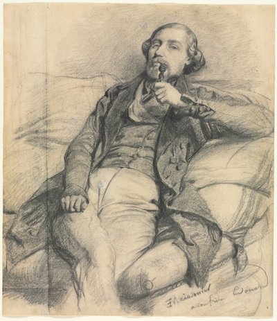 Man som röker, 1800-tal. av Jean Louis Ernest Meissonier