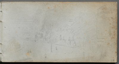 Skissbok, sid 01: Gatubild, 1905-10. av Jean Louis Ernest Meissonier