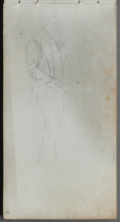 Skissbok, sid 03: Figurstudie. av Jean Louis Ernest Meissonier