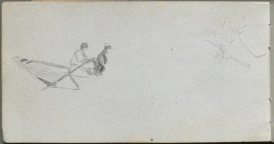 Skissbok, sidan 04: Figurer i en båt av Ernest Meissonier