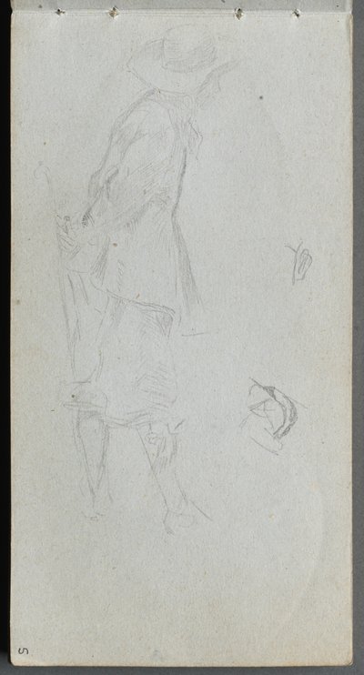 Skissbok, sid 05: Figurstudie. av Ernest Meissonier
