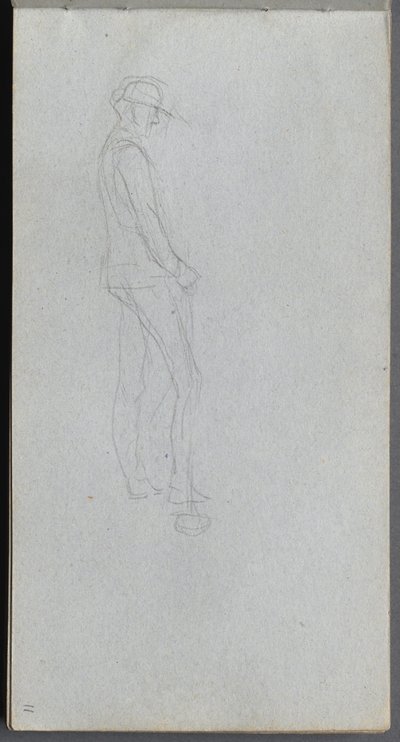Skissbok, sidan 11: Figur i profil. av Jean Louis Ernest Meissonier