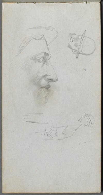 Skissbok, sid 14: Figurer. av Jean Louis Ernest Meissonier