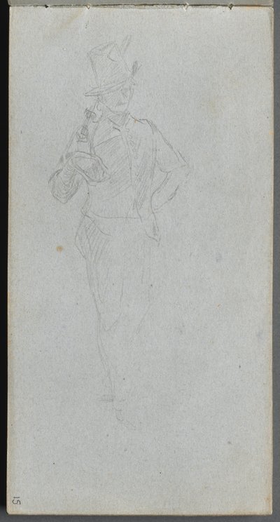 Skissbok, sidan 15: Studie av en soldat av Ernest Meissonier
