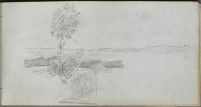 Skissbok, sid 28: Landskapsstudie av Ernest Meissonier