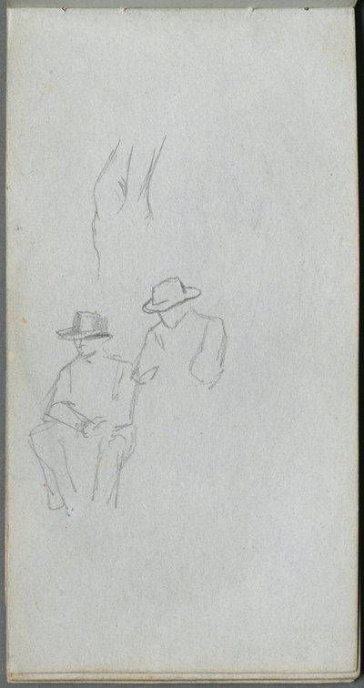 Skissbok, sidan 32: Studie av figurer. av Jean Louis Ernest Meissonier