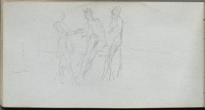 Skissbok, sidan 42: Tre figurer av Ernest Meissonier