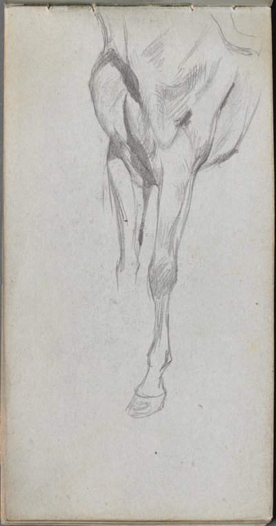 Skissbok, sidan 48: Studie av en häst. av Jean Louis Ernest Meissonier