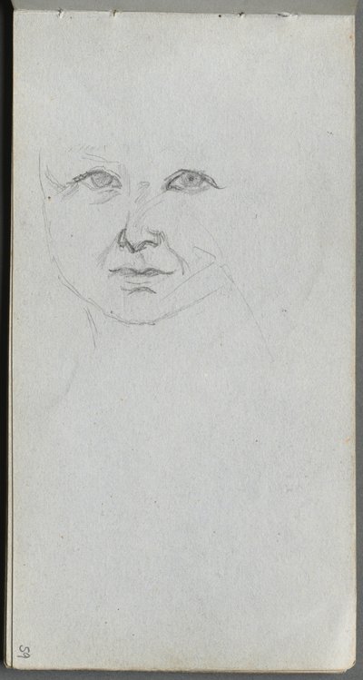 Skissbok, sidan 59: Study of a Face. av Jean Louis Ernest Meissonier