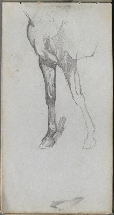 Skissbok, sidan 66: Studie av en häst. av Jean Louis Ernest Meissonier