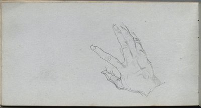 Skissbok, sidan 68: Studie av en hand av Ernest Meissonier