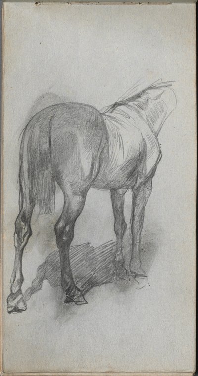 Skissbok, sidan 76: Studie av en häst. av Jean Louis Ernest Meissonier