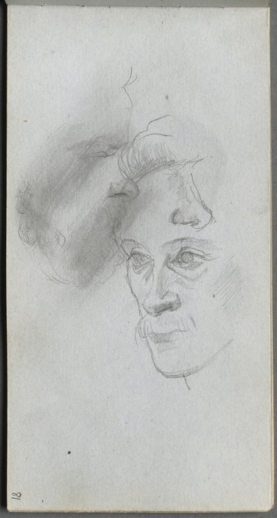 Skissbok, sidan 81: Study of Faces. av Jean Louis Ernest Meissonier