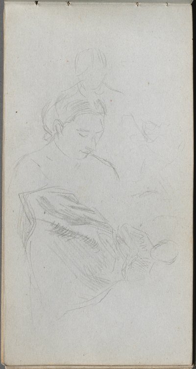 Skissbok, sid 82: Studie av figurer. av Jean Louis Ernest Meissonier