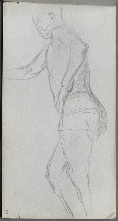 Skissbok, sid 87: Figurstudie. av Jean Louis Ernest Meissonier