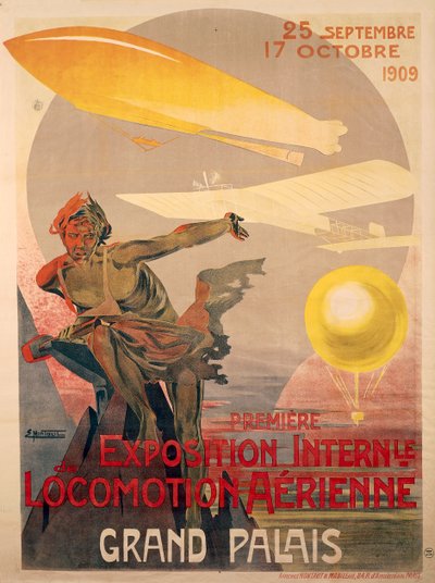 Affisch för första internationella utställning av flygrörelser, 25 september - 17 oktober av Ernest Montaut
