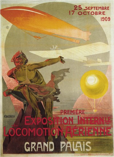 Den första Air Locomotion Show, 1909 av Ernest Montaut