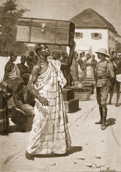 Bärare med start från Cape Coast Castle för Kumassi, illustration från 