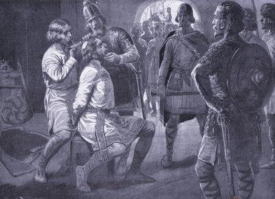 Ceolwulf, kung av Northumbria, med tvångsklippning AD731 av Ernest Prater