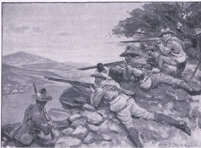 Ge dem en chans, från After Pretoria: The Guerilla War publicerad av Harmsworth Bros Limited, 1901 av Ernest Prater