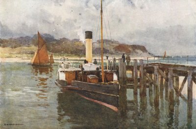 Bembridge Harbor (färg litho) av Ernest William Haslehust