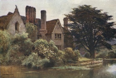 Brinsop Manor (färg litho) av Ernest William Haslehust