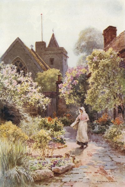 Cooling Church (färg litho) av Ernest William Haslehust