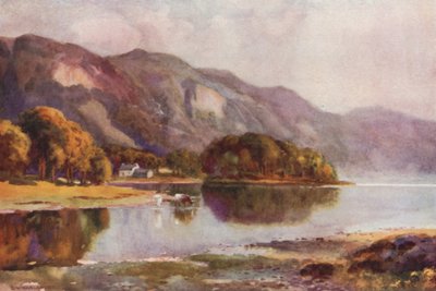 Derwentwater från Friars Crag (färg litho) av Ernest William Haslehust