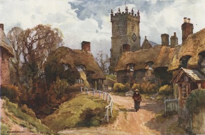 Godshill (färg litho) av Ernest William Haslehust