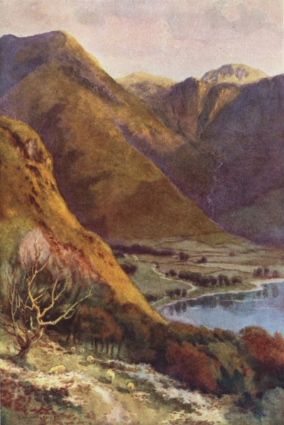 Chef för Buttermere och Honister Crag (färg litho) av Ernest William Haslehust