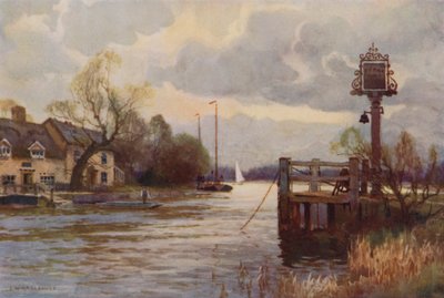 Horning Ferry (färg litho) av Ernest William Haslehust