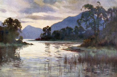 Luss Straits (färg litho) av Ernest William Haslehust