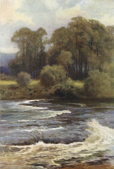 Monnington Falls (färg litho) av Ernest William Haslehust