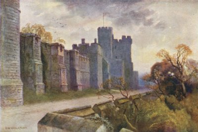 North Terrace och Winchester Tower (färg litho) av Ernest William Haslehust