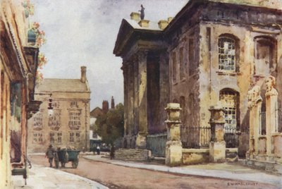 Old Clarendon Building, Broad Street (litho i färg) av Ernest William Haslehust