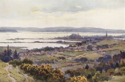 Poole Harbour från Constitutional Hill (färg litho) av Ernest William Haslehust