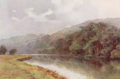Floden Themsen: Cliveden Woods (färglitografi) av Ernest William Haslehust