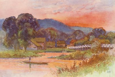 Floden Themsen: Streatley (färglitografi) av Ernest William Haslehust