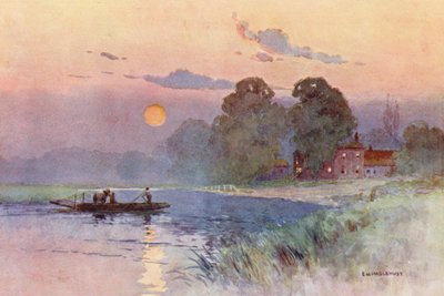 Floden Themsen: Klockorna i Ouseley (färglitografi) av Ernest William Haslehust