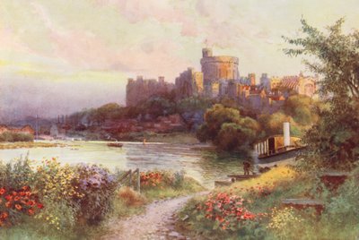 Floden Themsen: Windsor (färglitografi) av Ernest William Haslehust