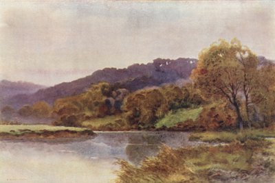 Streatley Hills (färg litho) av Ernest William Haslehust