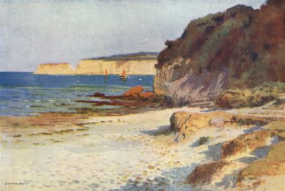 Studland Bay (färg litho) av Ernest William Haslehust